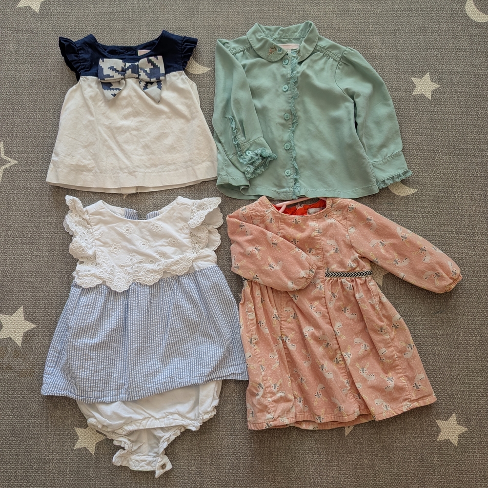 Catimini Peach Pink Corduroy Dress with Orange Lining